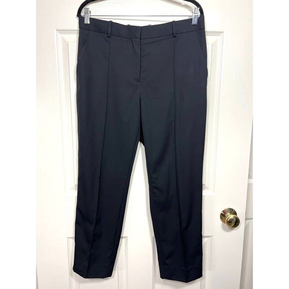 Everlane Front Seamed Dress Pant Trouser Wool Straight Leg High Rise Black 8 Med - Picture 1 of 7
